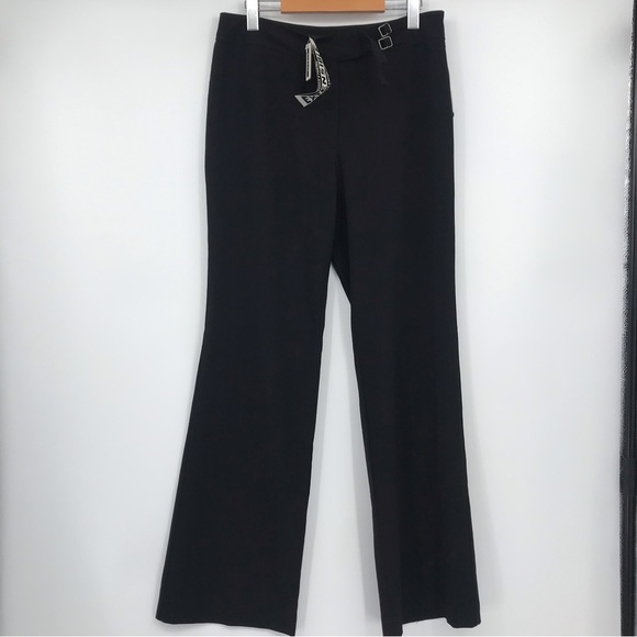 NWT George Black Dress Pants Size 10 Waistband Buckle Detail - Picture 1 of 5